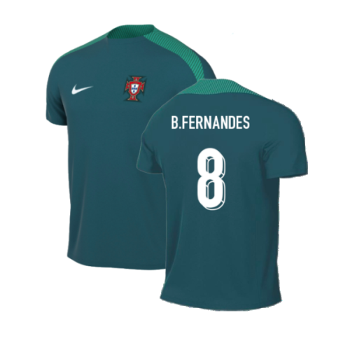 2024-2025 Portugal Dri-FIT Pre-Match Shirt (Green) (B.Fernandes 8)