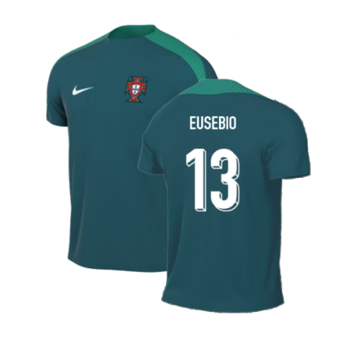 2024-2025 Portugal Dri-FIT Pre-Match Shirt (Green) (Eusebio 13)