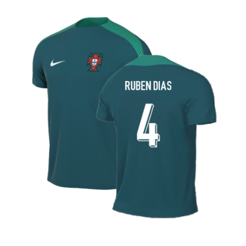 2024-2025 Portugal Dri-FIT Pre-Match Shirt (Green) (Ruben Dias 4)