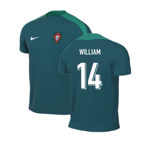 2024-2025 Portugal Dri-FIT Pre-Match Shirt (Green) (William 14)