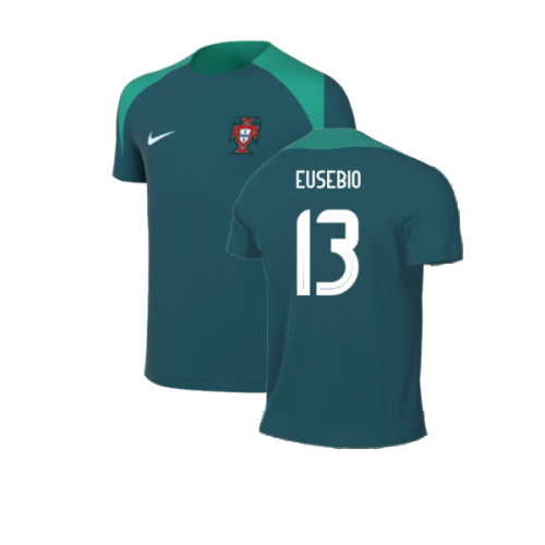 2024-2025 Portugal Dri-FIT Strike Training Shirt (Green) - Kids (Eusebio 13)