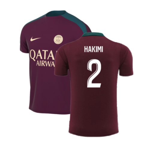 2024-2025 PSG Dri-FIT Strike Training Shirt (Bordeaux) (Hakimi 2)