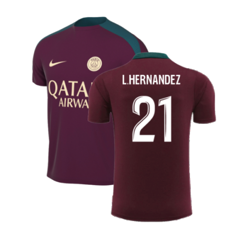 2024-2025 PSG Dri-FIT Strike Training Shirt (Bordeaux) (L.Hernandez 21)