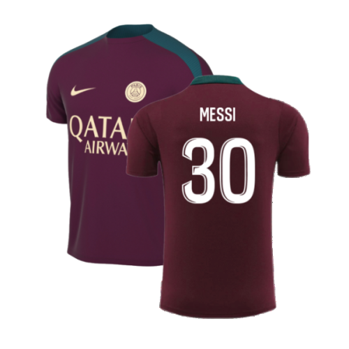 2024-2025 PSG Dri-FIT Strike Training Shirt (Bordeaux) (Messi 30)
