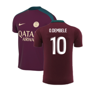 2024-2025 PSG Dri-FIT Strike Training Shirt (Bordeaux) (O.Dembele 10)