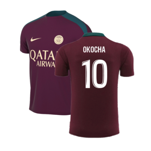 2024-2025 PSG Dri-FIT Strike Training Shirt (Bordeaux) (Okocha 10)