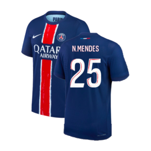 2024-2025 PSG Home Authentic Match Shirt (N.Mendes 25)