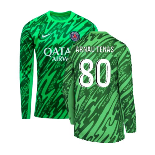 2024-2025 PSG Home Goalkeeper Shirt (Green) (Arnau Tenas 80)