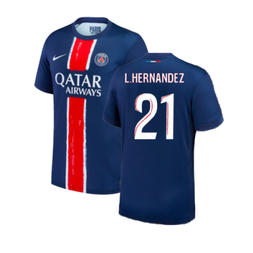 2024-2025 PSG Paris Saint Germain Home Shirt (Kids) (L.Hernandez 21)