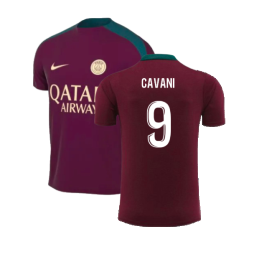 2024-2025 PSG Strike Dri-Fit Training Shirt (Bordeaux) - Kids (Cavani 9)