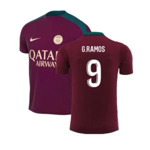 2024-2025 PSG Strike Dri-Fit Training Shirt (Bordeaux) - Kids (G.Ramos 9)