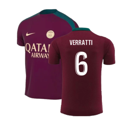 2024-2025 PSG Strike Dri-Fit Training Shirt (Bordeaux) - Kids (Verratti 6)