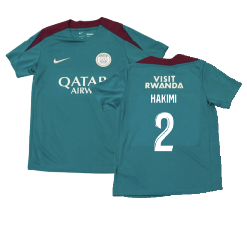 2024-2025 PSG Strike Dri-Fit Training Shirt (Teal) - Kids (Hakimi 2)