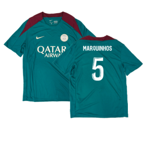 2024-2025 PSG Strike Dri-Fit Training Shirt (Teal) (Marquinhos 5) 2024-2025 PSG Strike Dri-Fit Training Shirt (Teal) (Marquinhos 5)