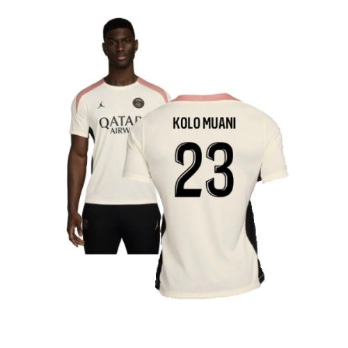 2024-2025 PSG Strike Dri-FIT Training Shirt (White) (Kolo Muani 23)
