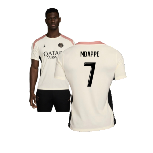 2024-2025 PSG Strike Dri-FIT Training Shirt (White) (Mbappe 7)