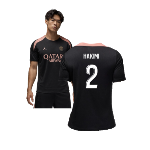 2024-2025 PSG Strike Third Dri-FIT Training Shirt (Black) (Hakimi 2)