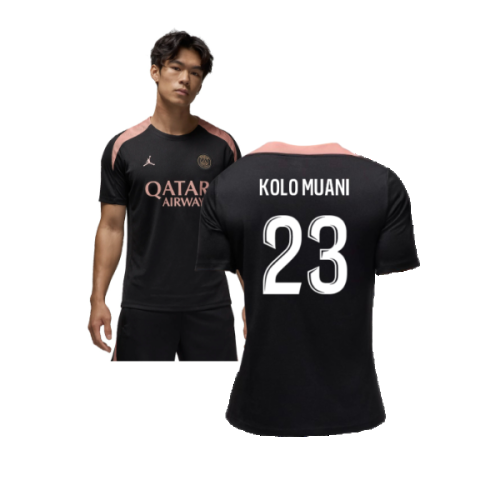 2024-2025 PSG Strike Third Dri-FIT Training Shirt (Black) (Kolo Muani 23)