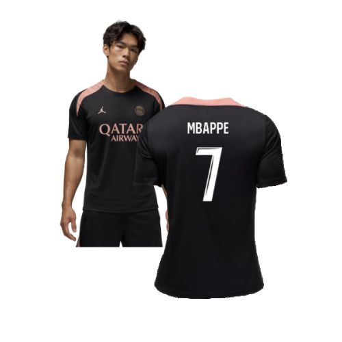 2024-2025 PSG Strike Third Dri-FIT Training Shirt (Black) (Mbappe 7)