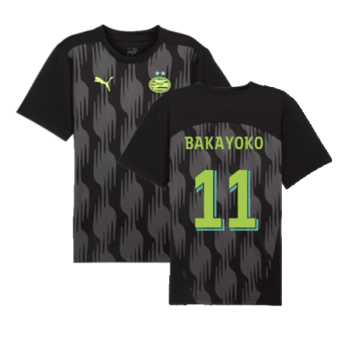 2024-2025 PSV Eindhoven Prematch SS Shirt (Black) (Bakayoko 11)