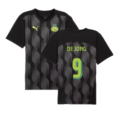 2024-2025 PSV Eindhoven Prematch SS Shirt (Black) (De Jong 9)