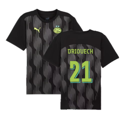 2024-2025 PSV Eindhoven Prematch SS Shirt (Black) (Driouech 21)