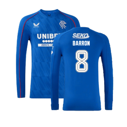 2024-2025 Rangers Long Sleeve Home Shirt (Barron 8)