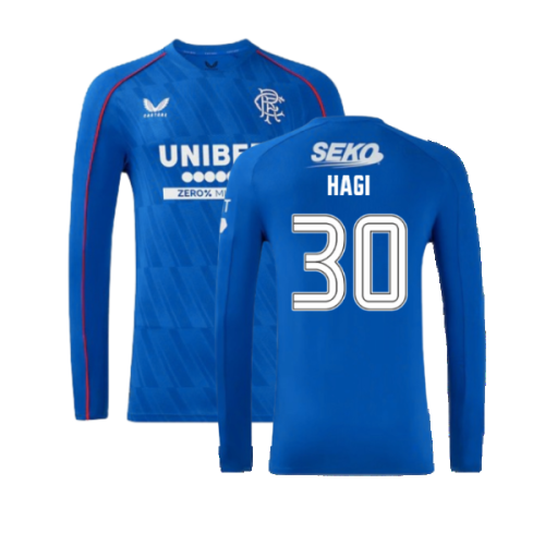 2024-2025 Rangers Long Sleeve Home Shirt (Hagi 30)