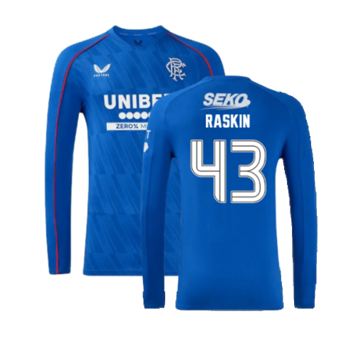 2024-2025 Rangers Long Sleeve Home Shirt (Raskin 43)