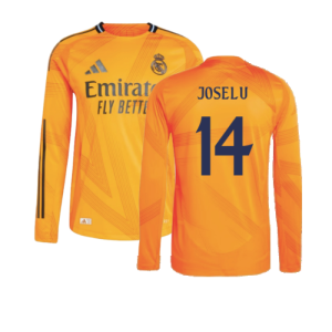 2024-2025 Real Madrid Authentic Long Sleeve Away Shirt (Joselu 14)