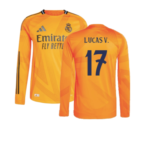 2024-2025 Real Madrid Authentic Long Sleeve Away Shirt (Lucas V. 17)