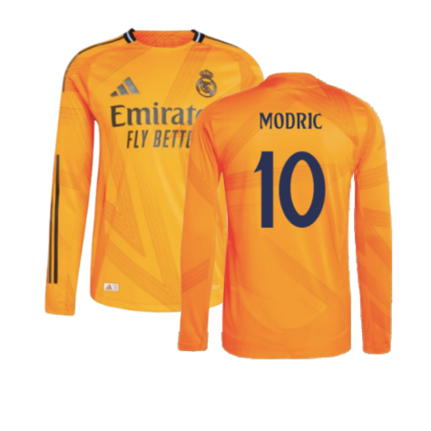 2024-2025 Real Madrid Authentic Long Sleeve Away Shirt (Modric 10)