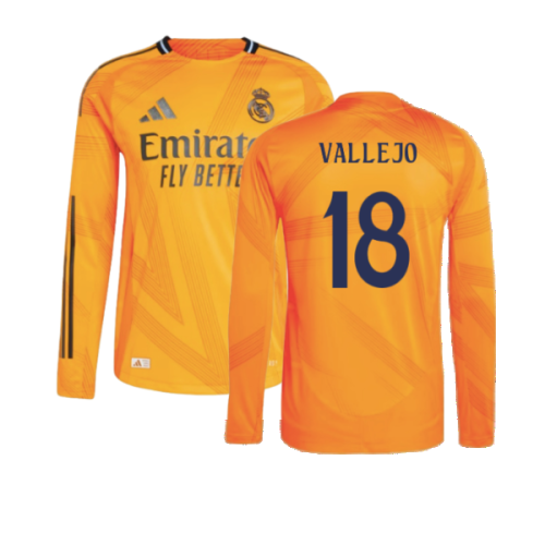 2024-2025 Real Madrid Authentic Long Sleeve Away Shirt (Vallejo 18)