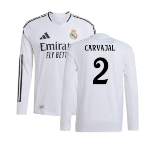 2024-2025 Real Madrid Authentic Long Sleeve Home Shirt (Carvajal 2)