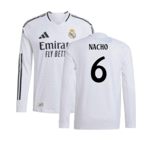 2024-2025 Real Madrid Authentic Long Sleeve Home Shirt (Nacho 6)