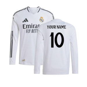 2024-2025 Real Madrid Authentic Long Sleeve Home Shirt