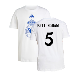 2024-2025 Real Madrid DNA Graphic Tee (White) (Bellingham 5)