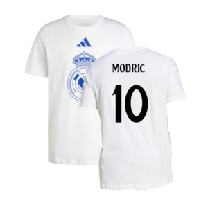 2024-2025 Real Madrid DNA Graphic Tee (White) (Modric 10)