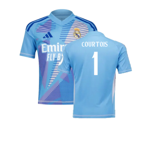 2024-2025 Real Madrid Home Goalkeeper Shirt (Blue) - Kids (Courtois 1)