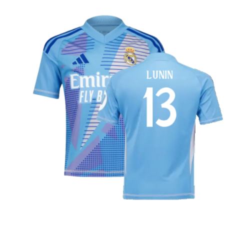 2024-2025 Real Madrid Home Goalkeeper Shirt (Blue) - Kids (Lunin 13)