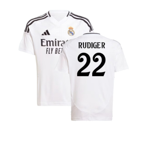 2024-2025 Real Madrid Home Shirt (Kids) (Rudiger 22)