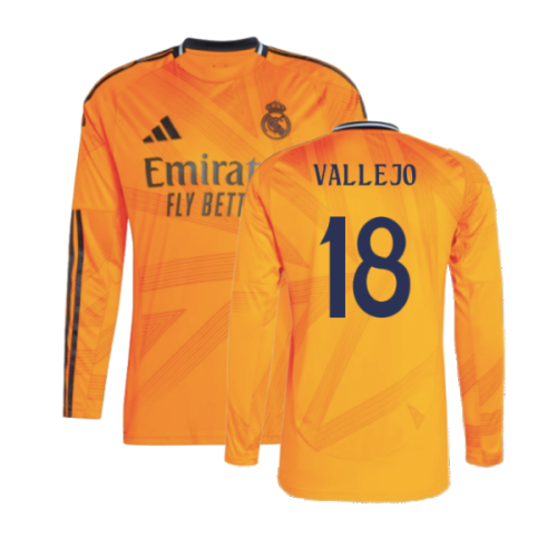 2024-2025 Real Madrid Long Sleeve Away Shirt (Vallejo 18)