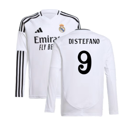 2024-2025 Real Madrid Long Sleeve Home Shirt (Kids) (Di Stefano 9)