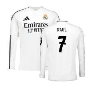 2024-2025 Real Madrid Long Sleeve Home Shirt (Raul 7)