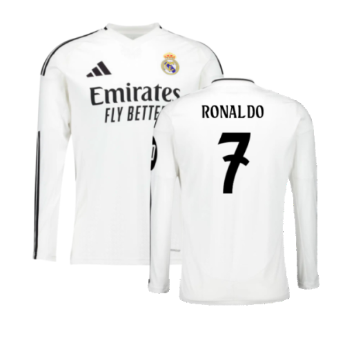 2024-2025 Real Madrid Long Sleeve Home Shirt (Ronaldo 7)