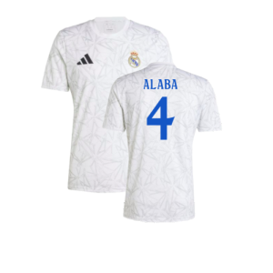 2024-2025 Real Madrid Pre-Match Shirt (White) (Alaba 4) 2024-2025 Real Madrid Pre-Match Shirt (White) (Alaba 4)