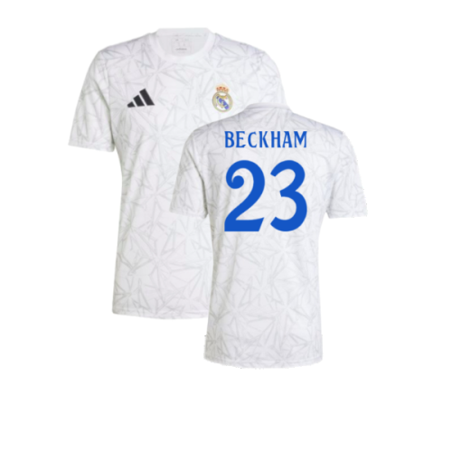 2024-2025 Real Madrid Pre-Match Shirt (White) (Beckham 23)