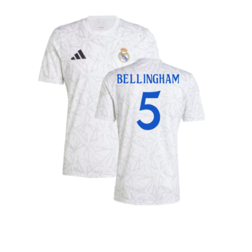 2024-2025 Real Madrid Pre-Match Shirt (White) (Bellingham 5)