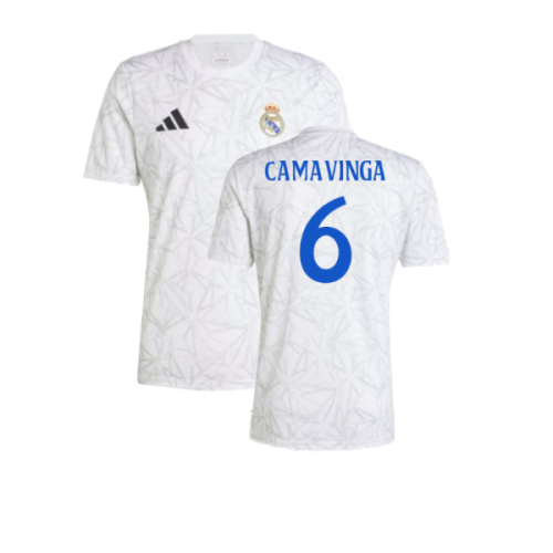 2024-2025 Real Madrid Pre-Match Shirt (White) (Camavinga 6)