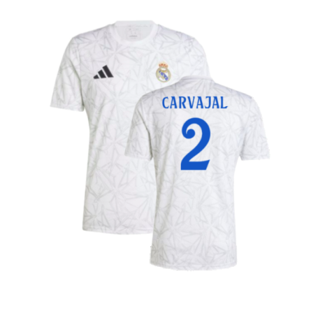 2024-2025 Real Madrid Pre-Match Shirt (White) (Carvajal 2)